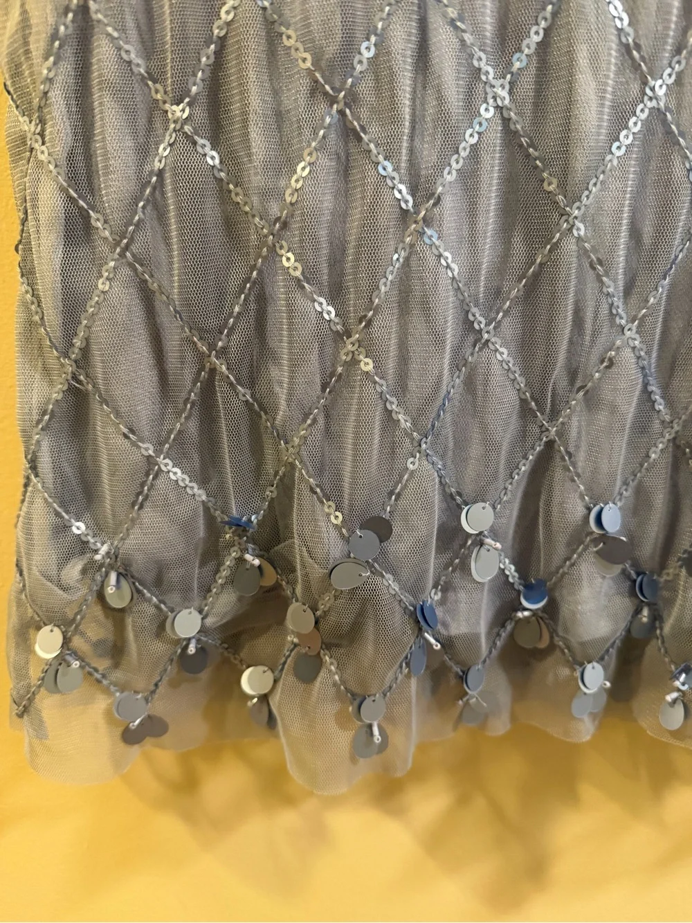 Crewcuts Light Blue Sequin Diamond-Pattern Dress